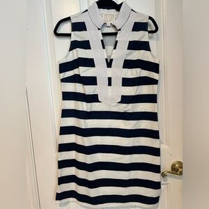 Sail to Sable stripe dress - navy blue and white stripe, size medium